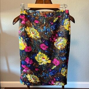 J. Crew Multicolor Floral Pencil Skirt